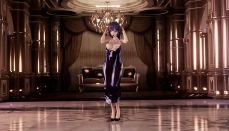 Honkai Impact Mei Raiden Sex and Dance Dark Purple Apron Color Edit Smixix