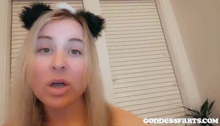 QUICK CUMMER: GASSY SKUNK GIRL FARTS AND ASS SPREADING JOI