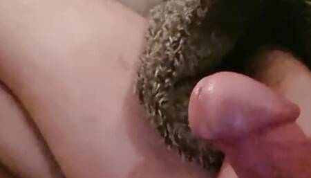 Wanking big hard dick, edging, ruined orgasm. Pre cum. Tight arsehole