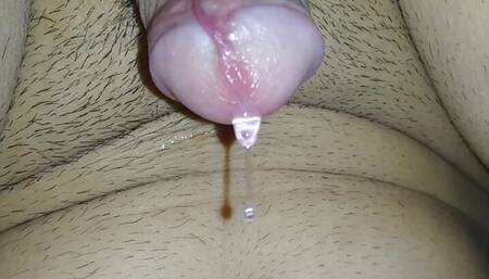 Handfree orgasm precum leaking pov