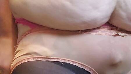plugged bbw sissy try on