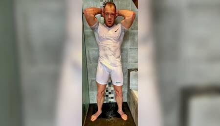 Jerkoff in my white nike outfit????????