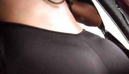 MILF slut penetrated outdoor in threeway by big white cock