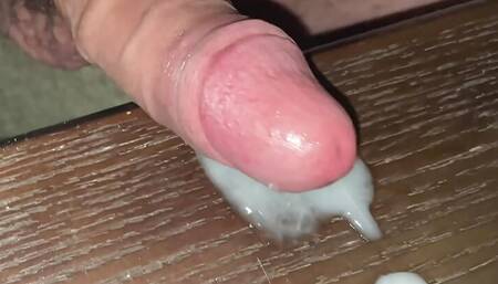 Rubbing cock until I cum on motel desk