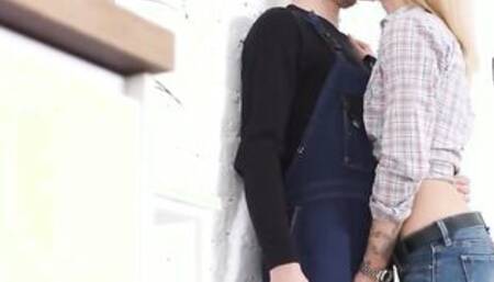 Cute 19 year old Year Older Ria Rox Getting Her Holes Drilled on Kitchen