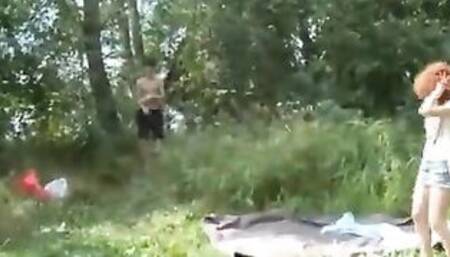 The boy into nature plowed 2 depraved girlfriends