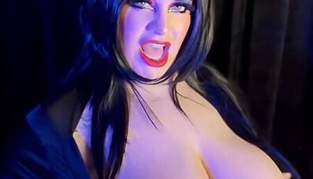 Huge Milky Mommy Tits BBW Elvira Cosplay