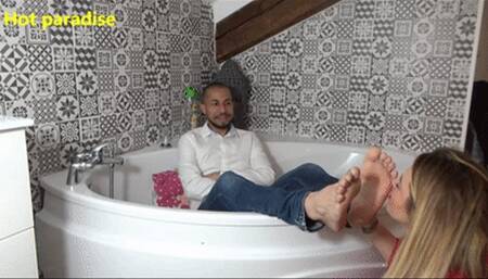 2 beautiful young women lick a man's feet, in one evening (Lila, Jouanna & Bob45)