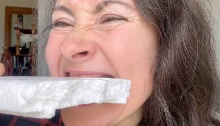 biting the styrofoam cover wmv