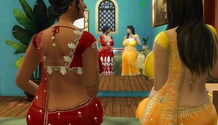 Hindi Version - Lesbian aunty Manju strap-on fuck Lakshmi - Wickedwhims
