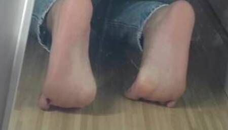 Girl self worship feet