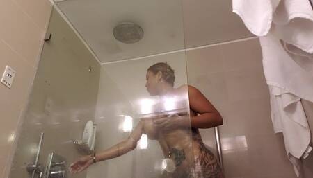 Taking a shower