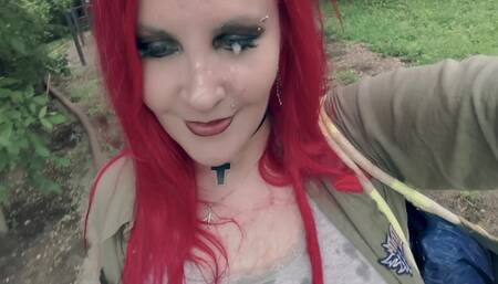 Facial cumwalk in the park after some fun