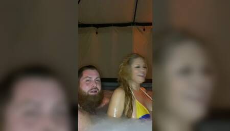 WCA production interviewing in a sexy Jacuzzi