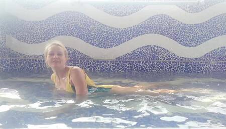 Swimming in the home pool