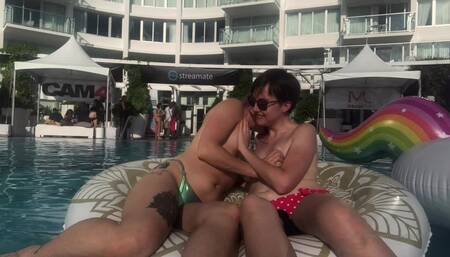 My Woman Crush Wednesday is Katnip! We had so much fun kissing each other’s breasts in the pool during the topless party at XBIZ. Sub to her page!