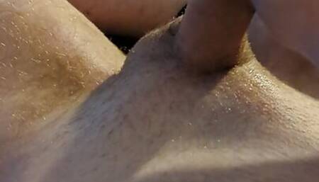Hard and hairy wank with lube