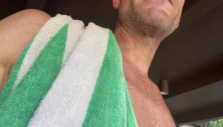 Hot tub nudist get caught?