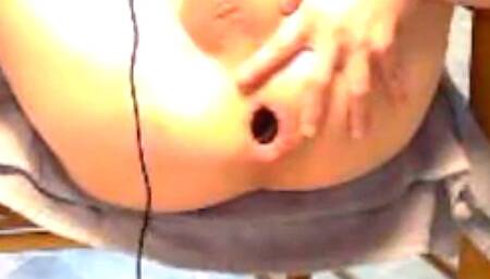 GAPING MY ASS WITH A TUNNEL BUTT PLUG