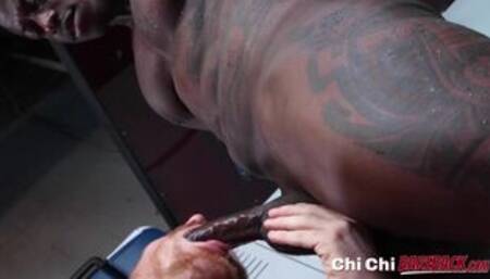 Black Marcel Eugene barebacks Otto Sampson in locker room