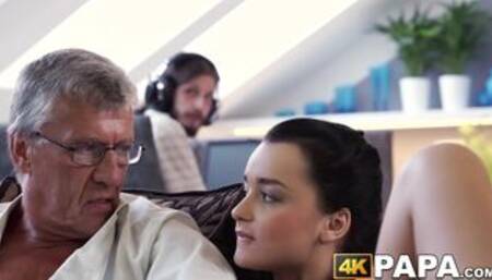 Seductive teen gets hammered hard behind boyfriends back