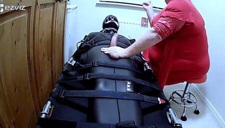 Edging,gauze polishing and post orgasm torment in a neoprene sleepsack- FULL VIDEO -BBW domination,BBW bondage,amateur,sleep sack,man in bondage,male bondage,man tied up,bound and gagged man,strapped down,edged,handjob,CBT, post cum play,blowjob,cock ring