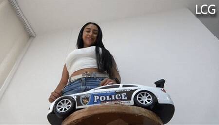 Natacha Pleased Crushing Police Car