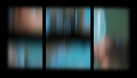 Floating in the Clouds--psychedelic bikini underwater from the pool floor