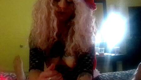 Sexy Stella Claus gives a Grinch Elf a b;owjob before fucking him doggystyle