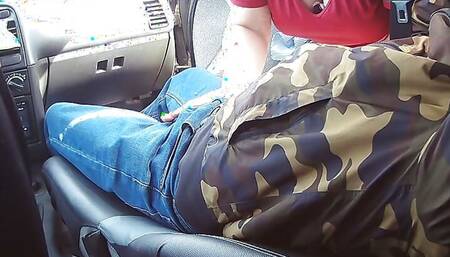 a friend gives me pleasure in the car