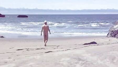 Taking a stroll at Bonny Doon nude beach in CA
