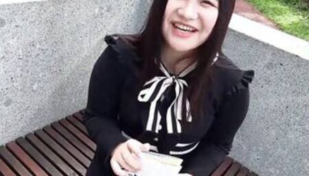 Chubby and cute Madoka Watanabe comes to interview to become a Japanese adult sex tape camgirl, she gets nude off her underwear