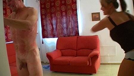 Sever whipping with the electric cable - Mistress Amber Leigh & Osel - MP4