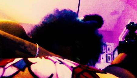 Closeups of Ebony Catgirl Little Bleu J getting fucked under blacklight