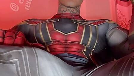 Stroking My Massive Cock In Super Hero Costumes Before Shooting A Huge Load