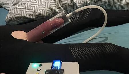 .High Pressure Penis Pumping. Cock pumping to huge size