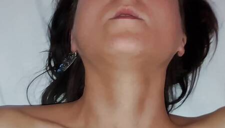 Italian slutty stepmom masturbates with a mega dildo and gets cum inside