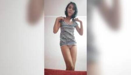 Sexy girl fingering hairy pussy