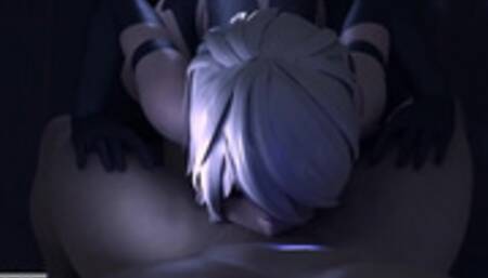 2A Nier Automata Deepthroat with dick in Ass (with sound) 3d animation hentai anime game blowjob dp