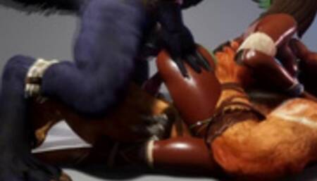 Double Penetration with Furrys 3D