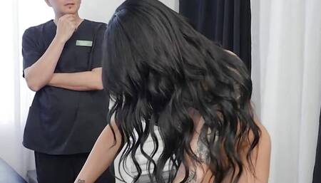 Dark-haired Beauties Eva Maxim & Jessy Dubai Wait For Their Masseur To Leave So They Can Get Fucked - Trans Angels