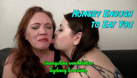 Hungry Enough To Eat You ft Evangeline von Winter - A same size vore scene featuring female domination, face licking, and cannigirls - 1080 MP4