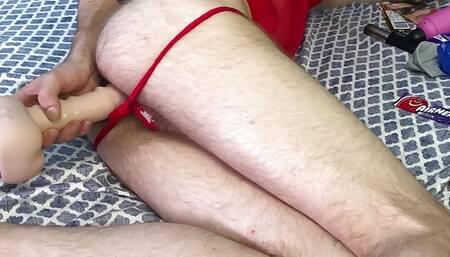 Sissy plays with toy