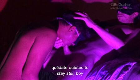 Ed Gusher gives 18yo virgin his first load to swallow - verbal big dick top cums in boy's mouth