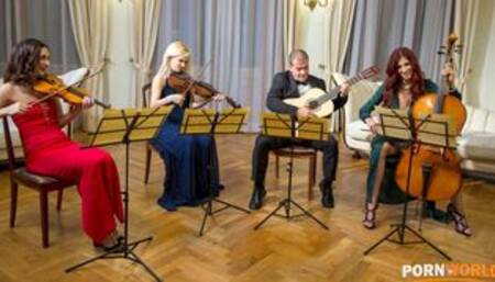 String Quartet Hard at Work and XXX Play