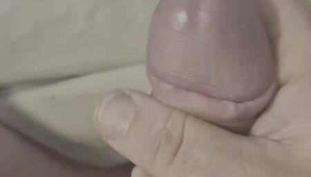 Desperate not to cum on camera pre cum covered helmet