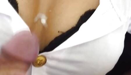 Highheels stocking fuck Thai Asian couple rough sextape cum on body