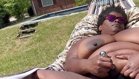 Masturbating in the hammock