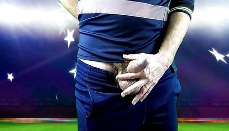 Australian Football Match Public Masturbation Exhibition (Why won't someone stop him!?!)