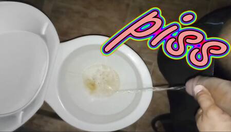 Huge penis pissing in the toilet, includes rewind. Incredible provocative piss coming out of a giant thick cock